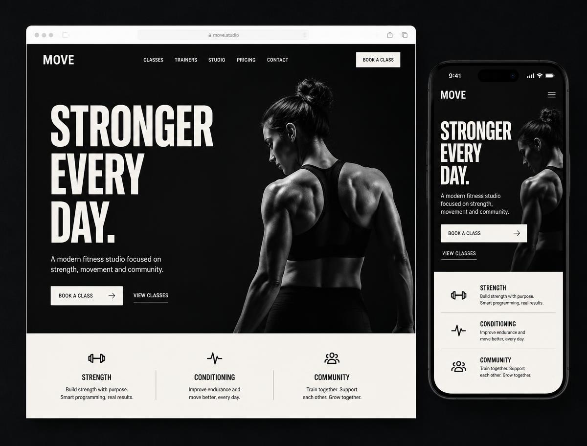 Move Studio website design concept